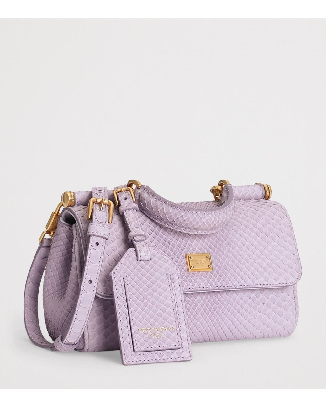Dolce & Gabbana Purple Mini Python Leather My Sicily Top-Handle Bag
