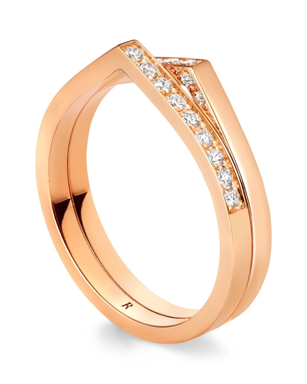 Repossi White And Diamond Antifer 2-Row Ring