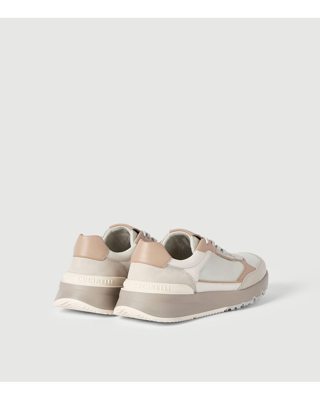 Brunello Cucinelli Natural Nubuck-Suede Sneakers for men