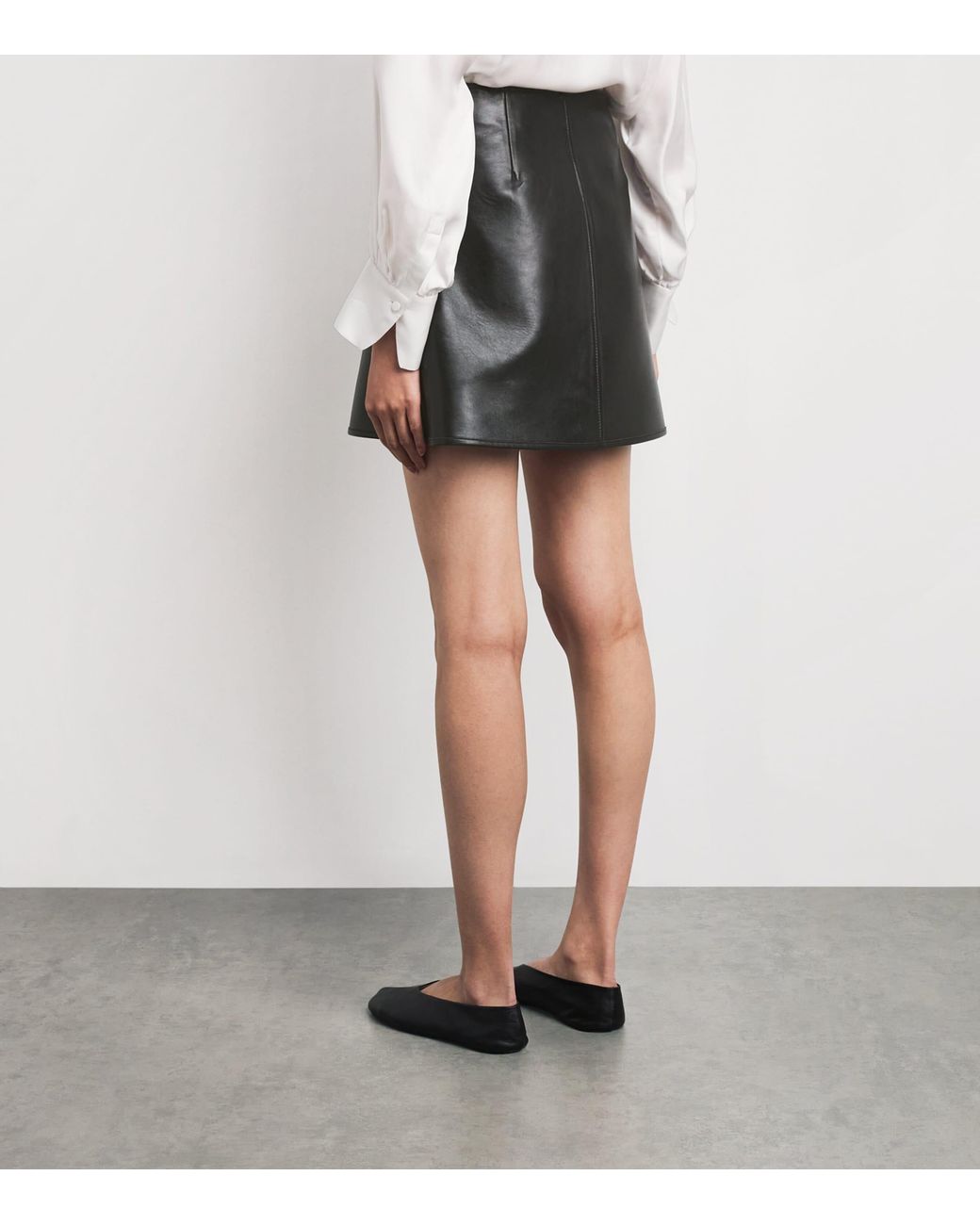 Claudie Pierlot Black Lambskin Mini Skirt