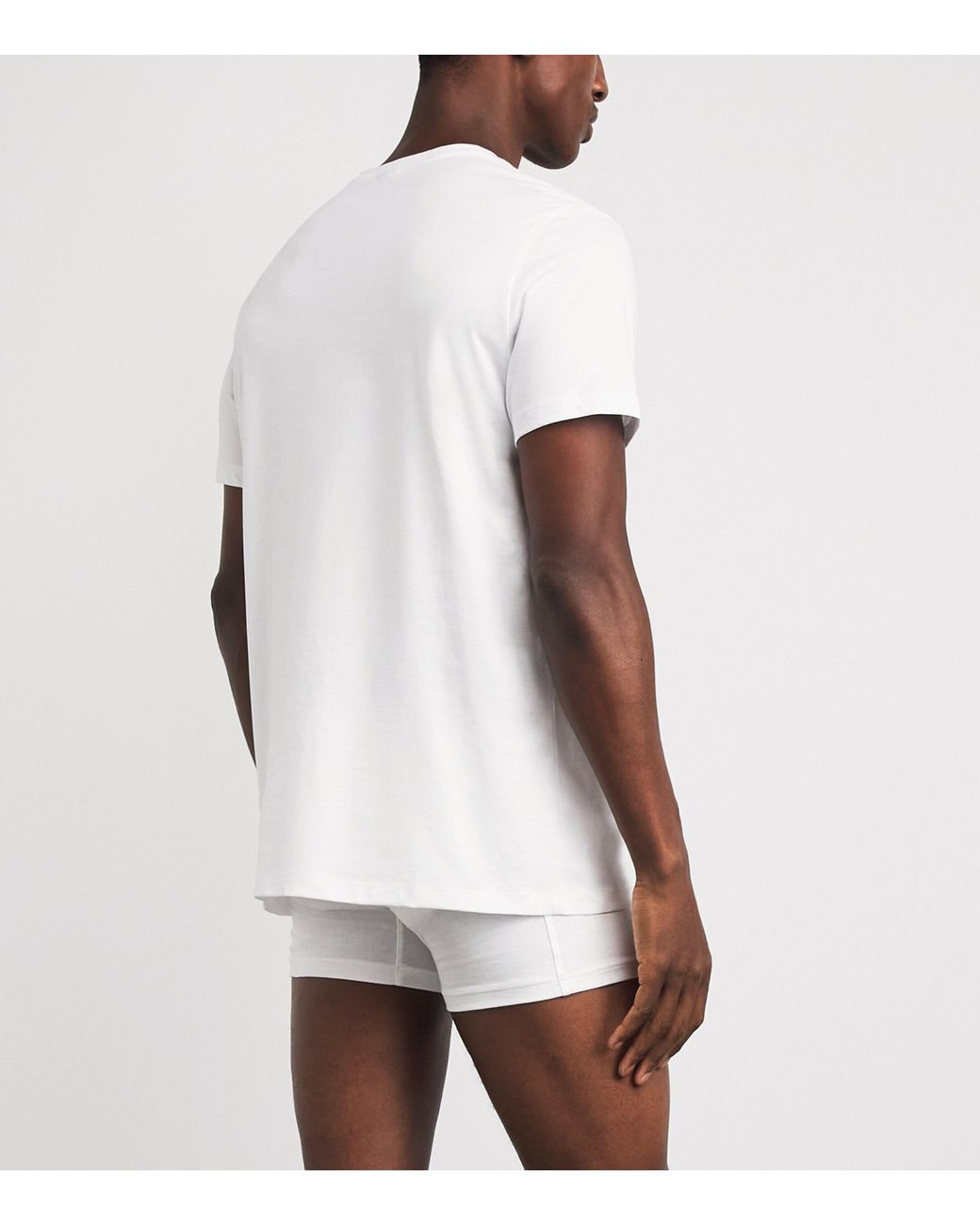 Boss White Cotton Logo T-Shirt for men