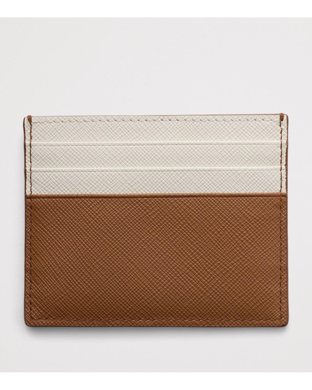 Prada Brown Saffiano Leather Card Holder for men