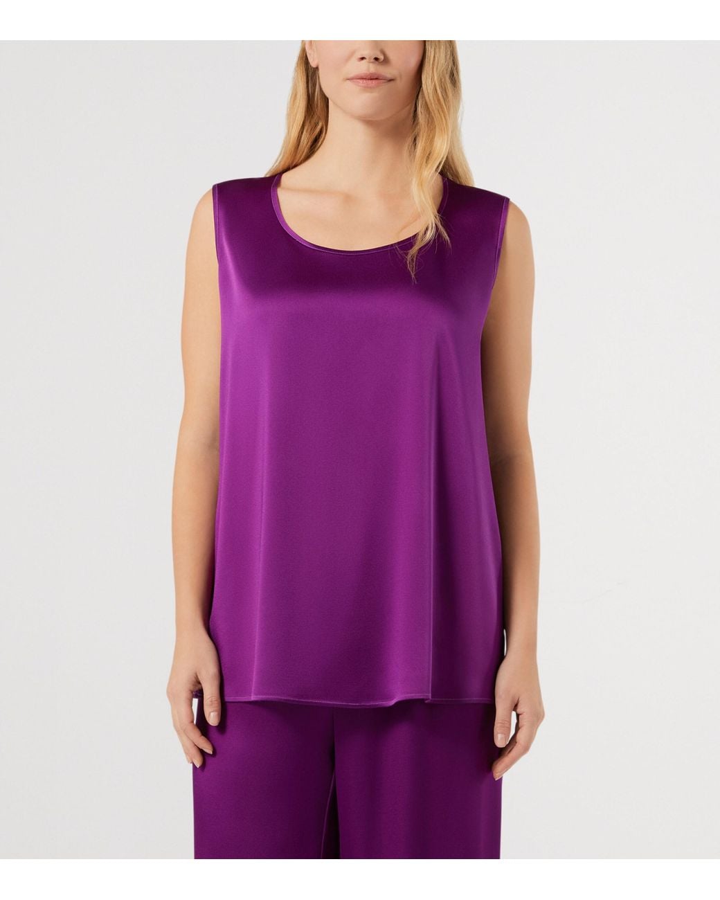Marina Rinaldi Purple Satin Top