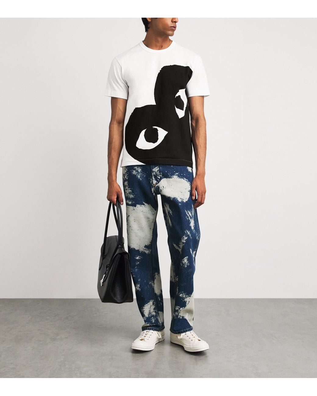 Comme des Garçons Black Cotton Bottom Corner Heart T-Shirt for men