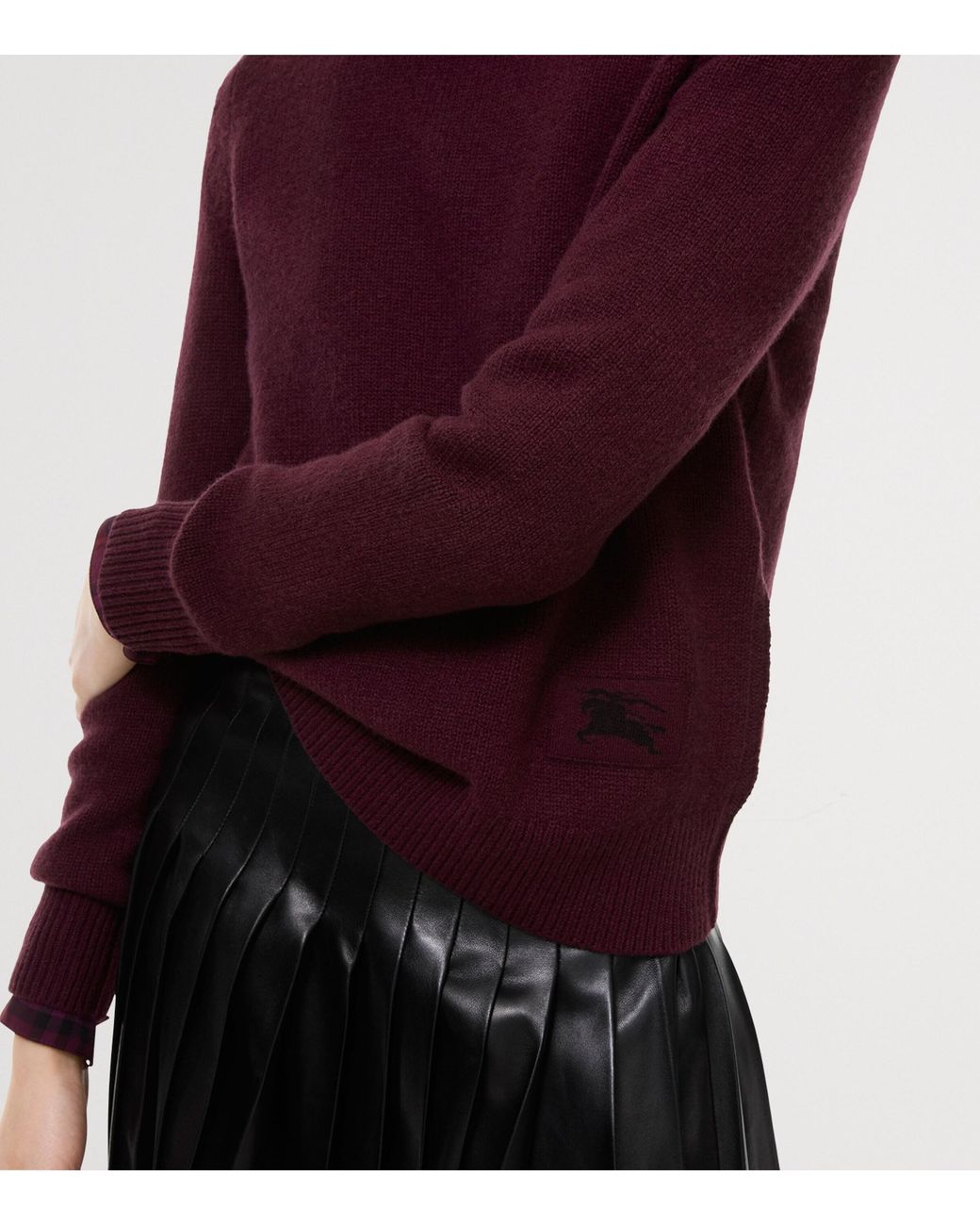 Burberry Purple Cashmere Crew-Neck Sweater