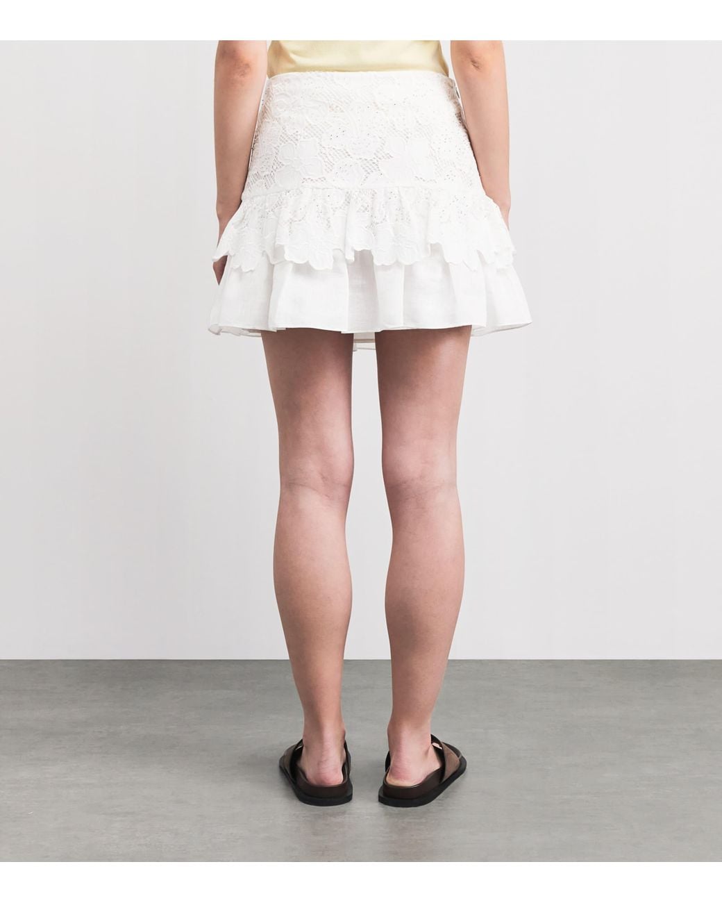 Sandro White Guipure Lace Mini Skirt
