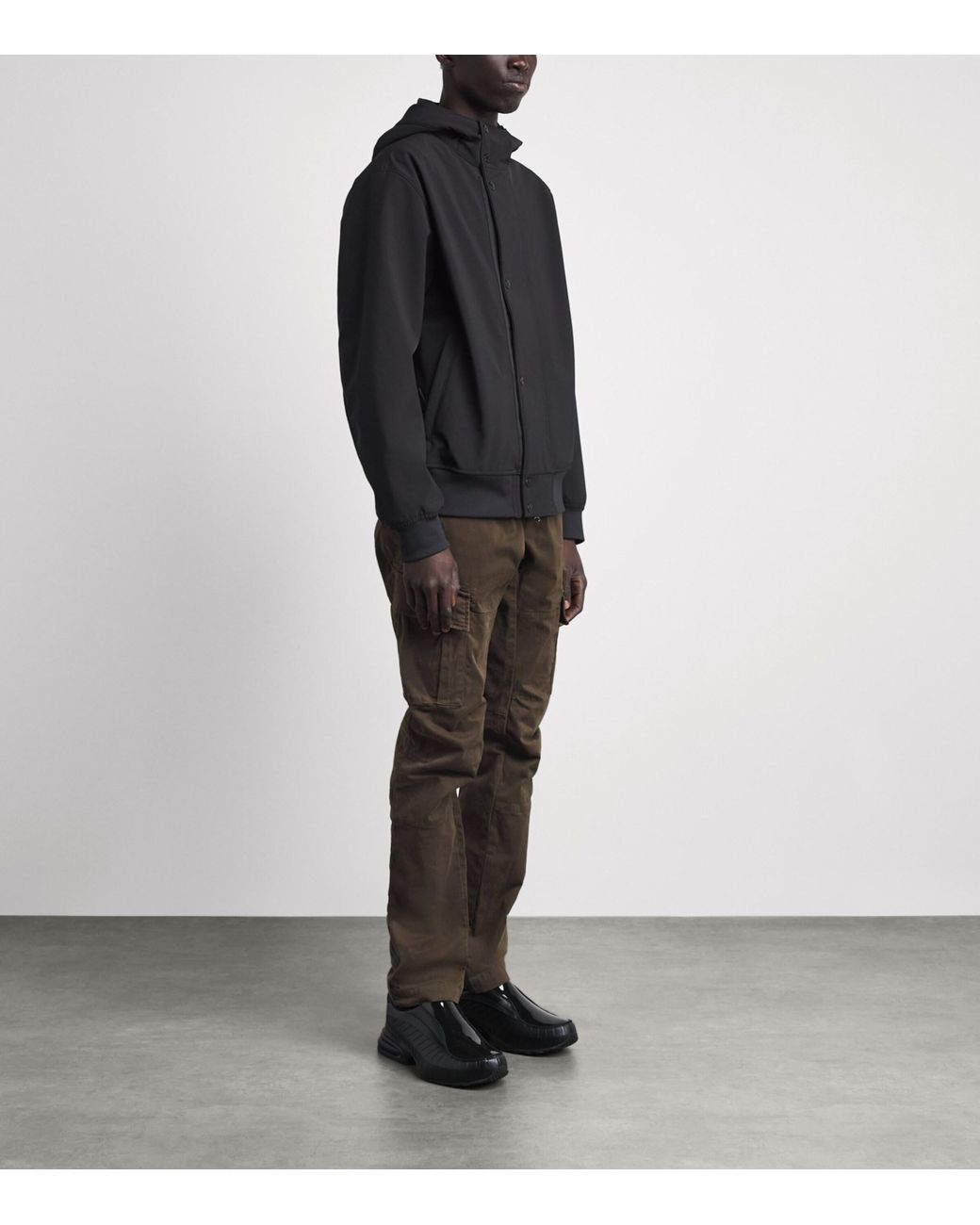 C P Company Gray Stretch-Cotton Sateen Cargo Trousers for men