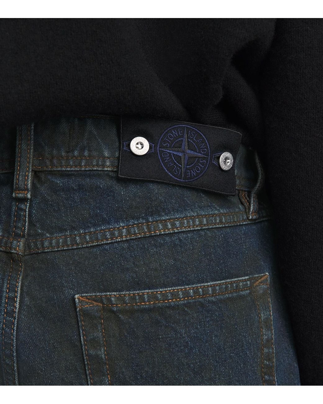 Stone Island Blue Coated Relaxed Jeans for men