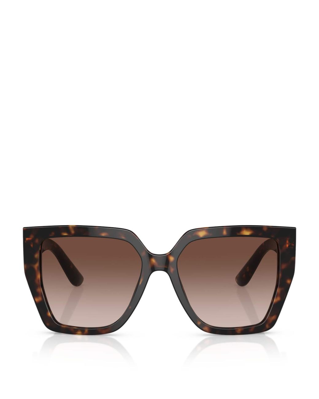 Dolce & Gabbana Brown Tortoiseshell Oversized Square Sunglasses