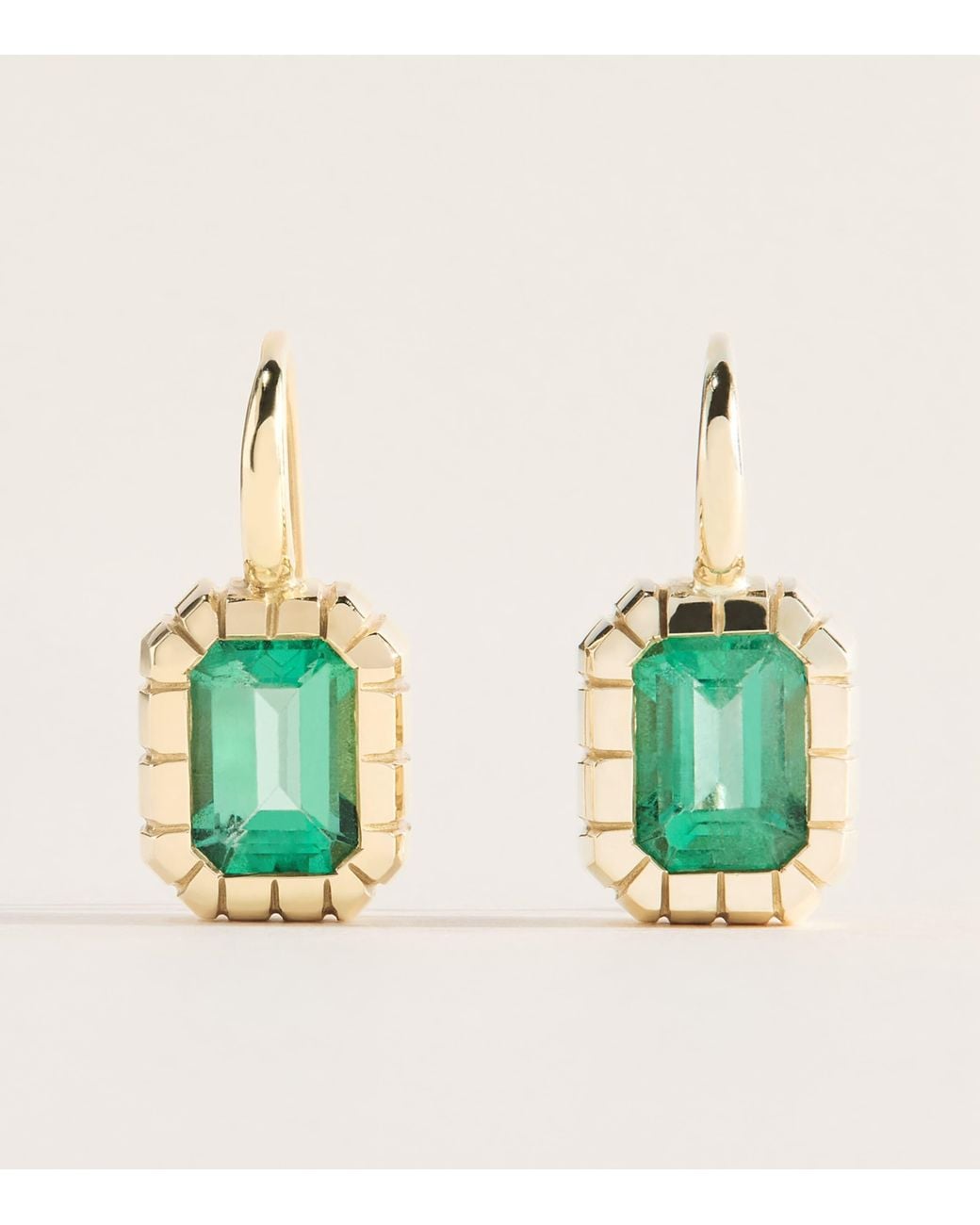 Retrouvai Green And Emerald Heirloom Drop Earrings