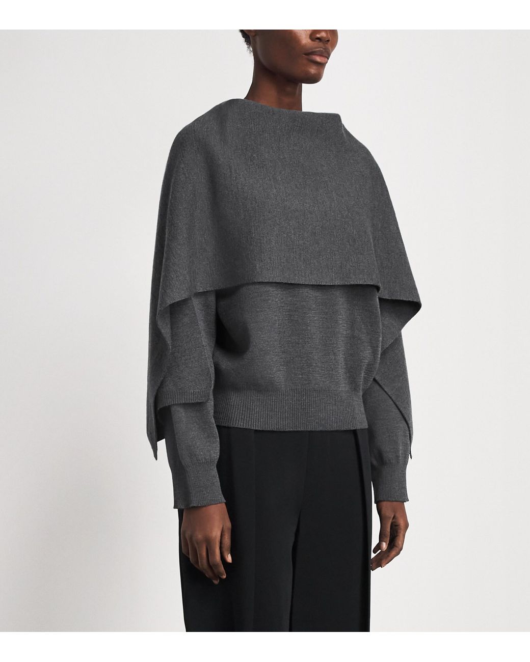 Rohe Gray Wool Cape Sweater