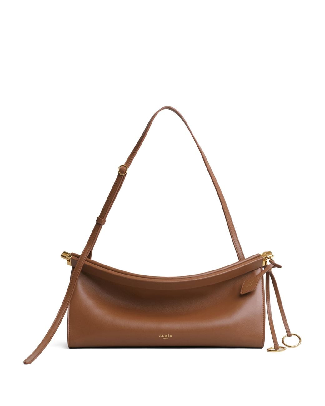 Alaïa Brown Medium Leather Le Click East West Shoulder Bag