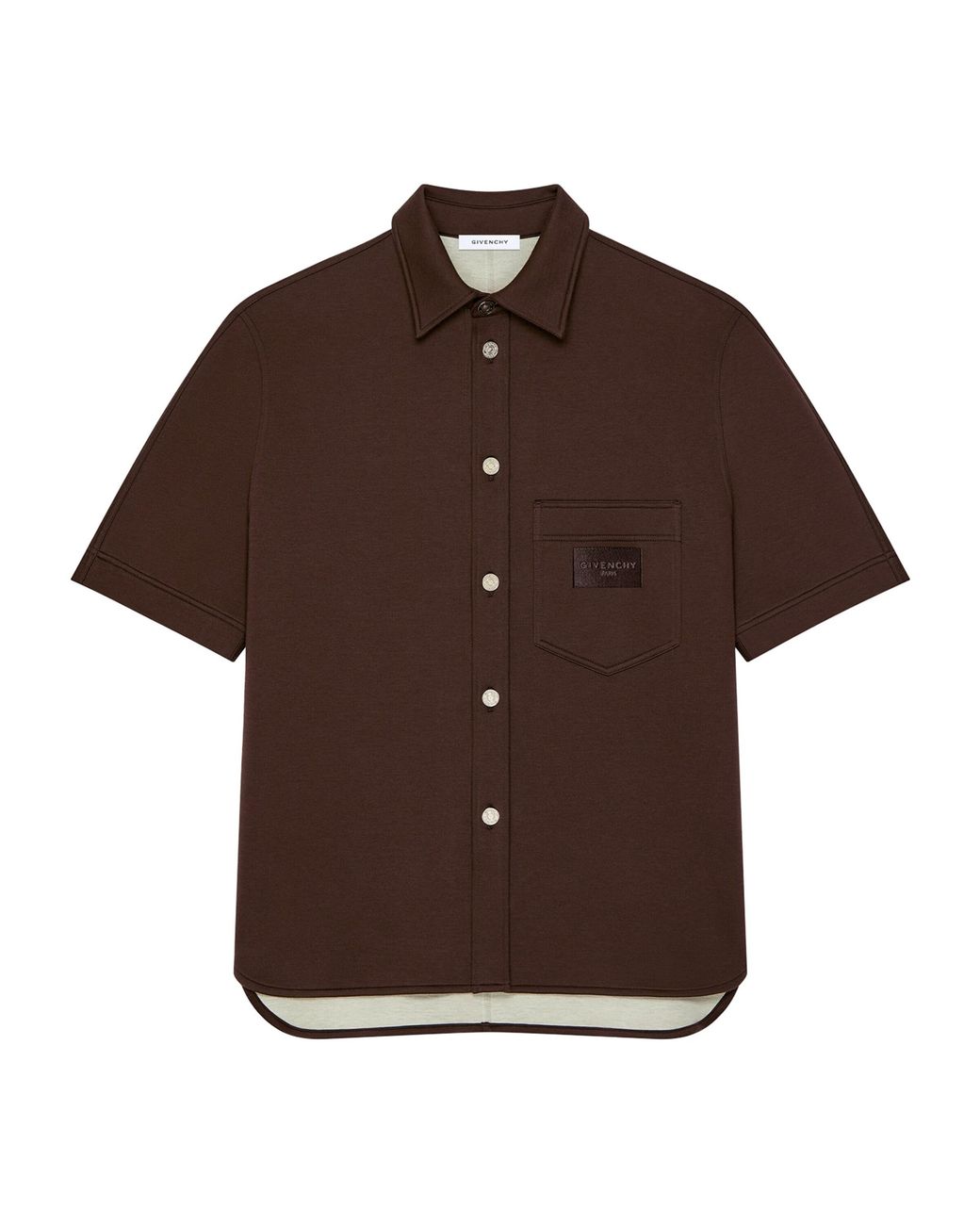 Givenchy Brown Scuba Short-Sleeve Shirt for men