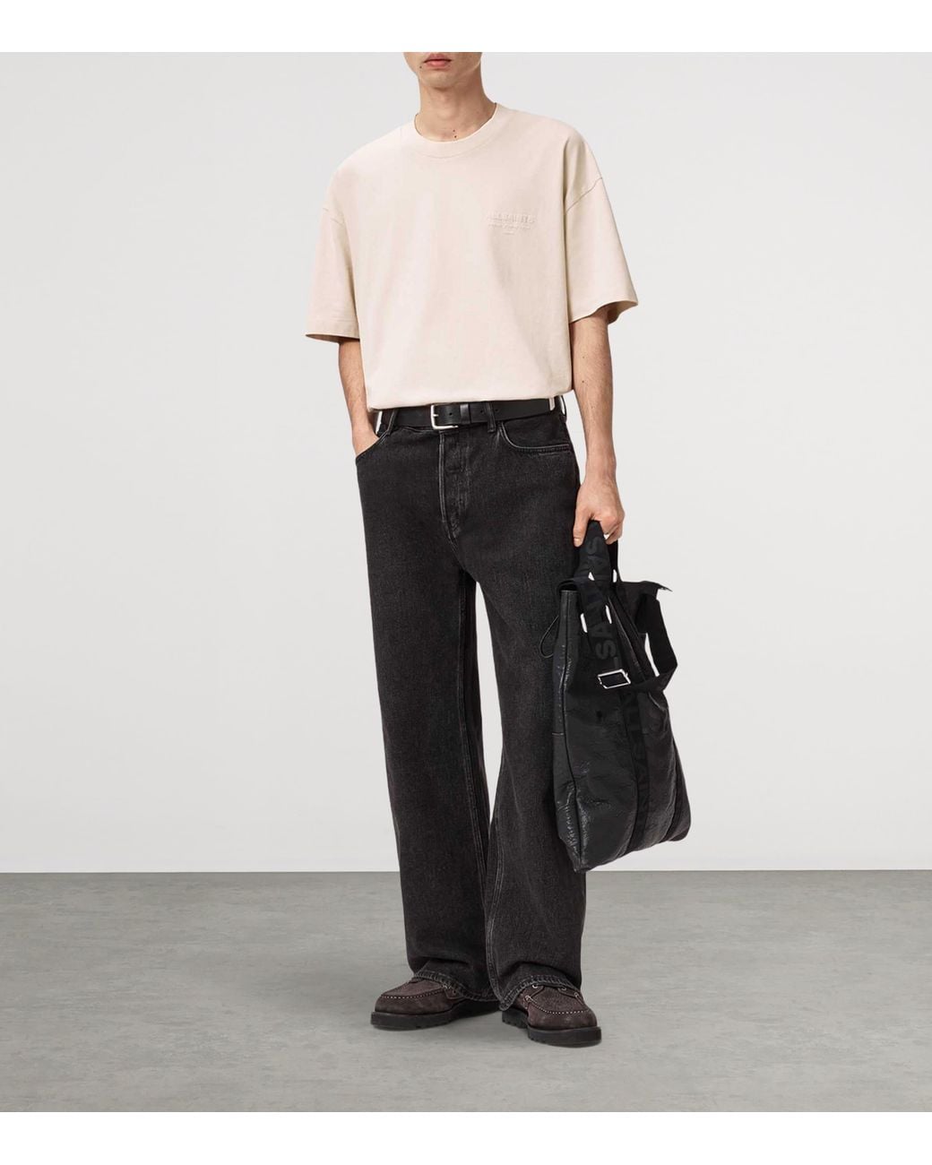 AllSaints White Organic Cotton Xander T-Shirt for men