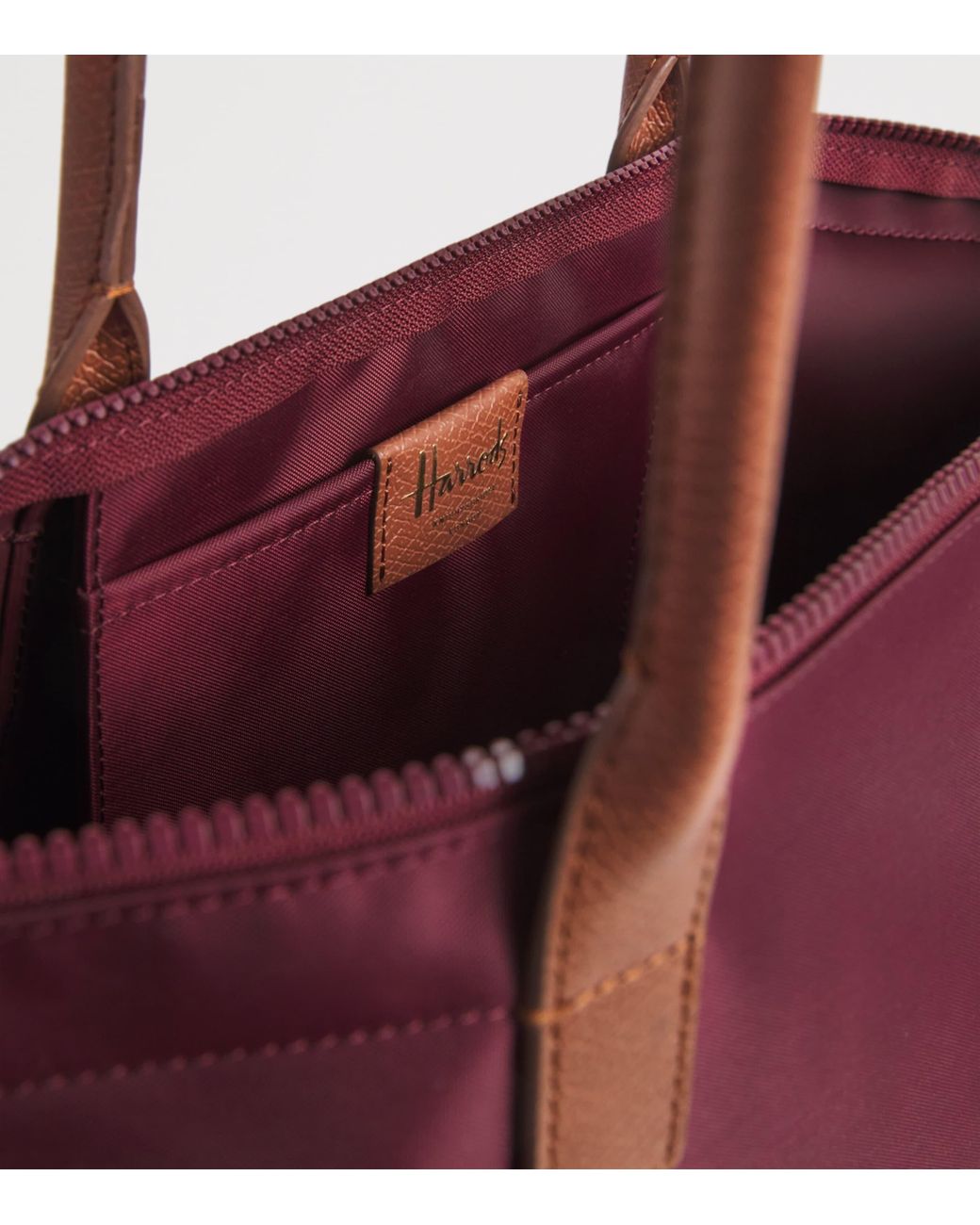 Harrods Purple Medium Nylon Tote Bag