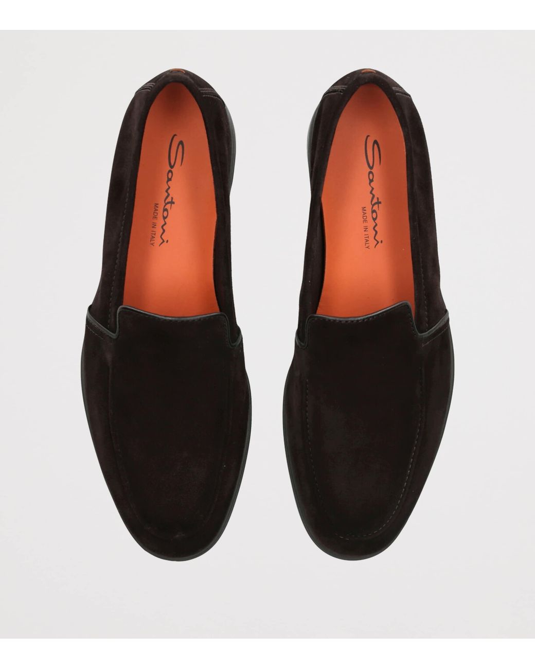 Santoni Black Suede Malibu Loafers