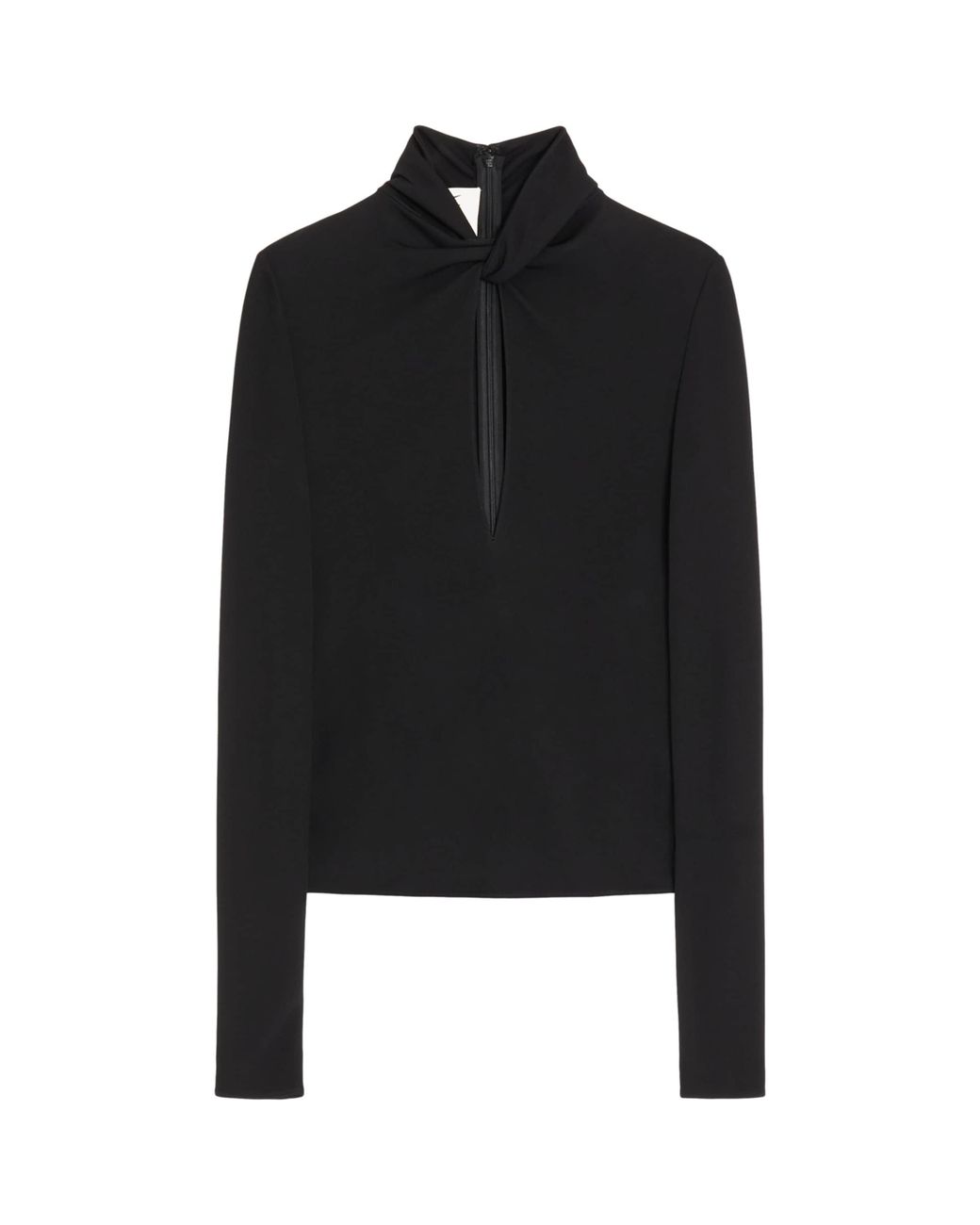 Valentino Black Keyhole Long-Sleeve Top