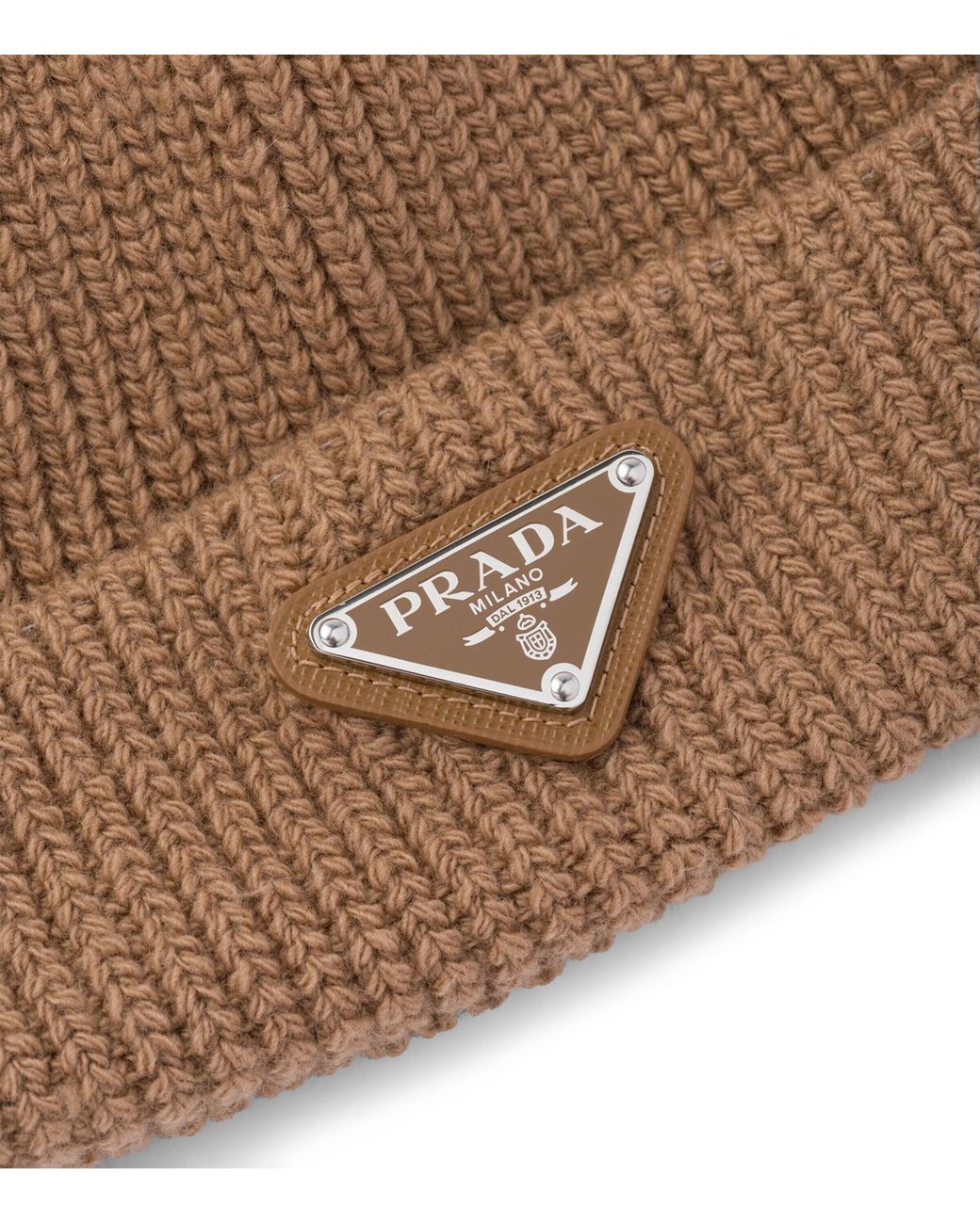 Prada Brown Wool-Cashmere Beanie for men