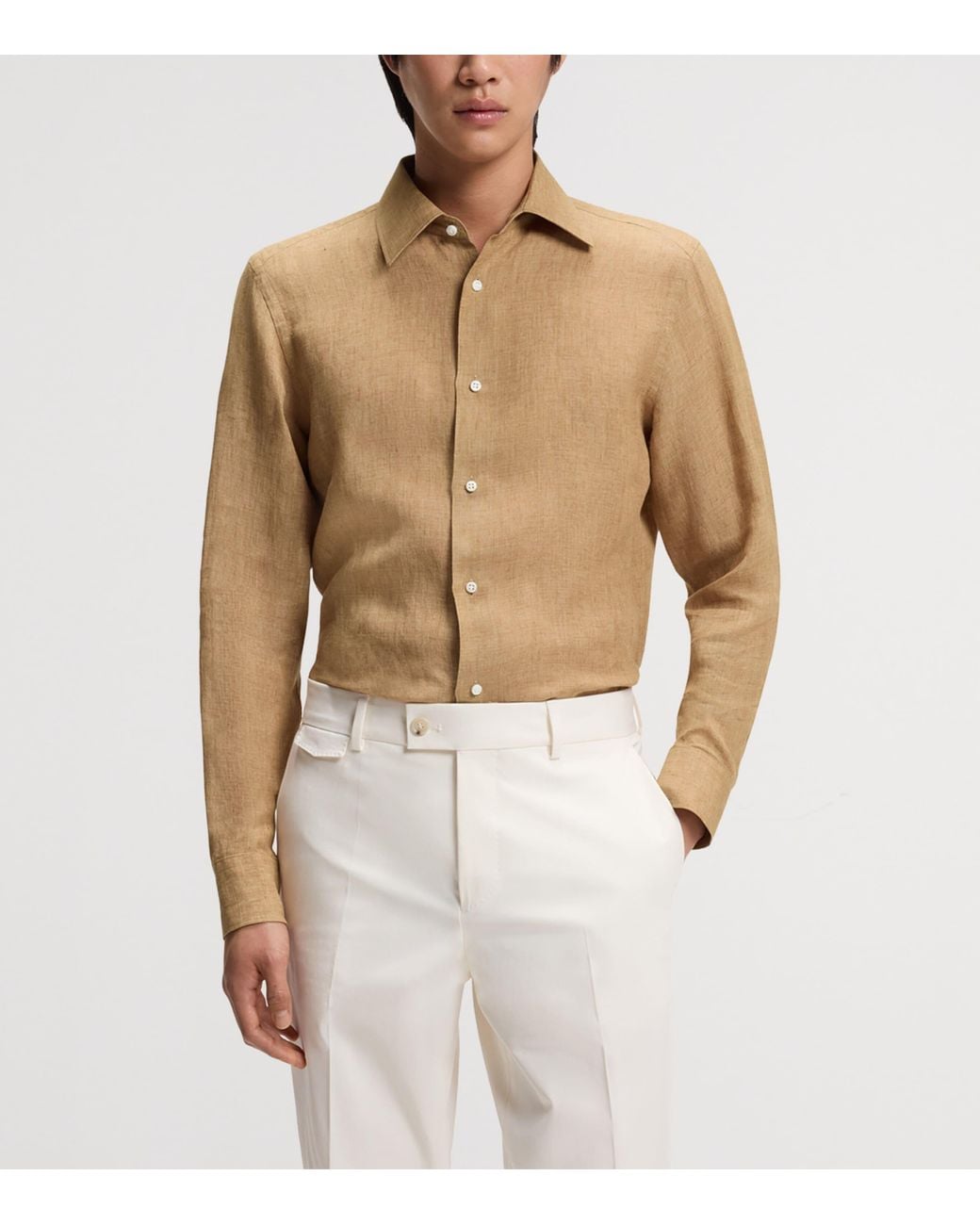 Boss Natural Linen Slim-Fit Shirt for men