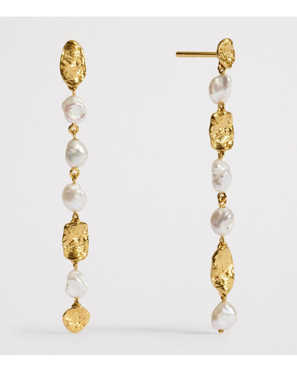 Monica Vinader Metallic Vermeil And Pearl Capri Drop Earrings