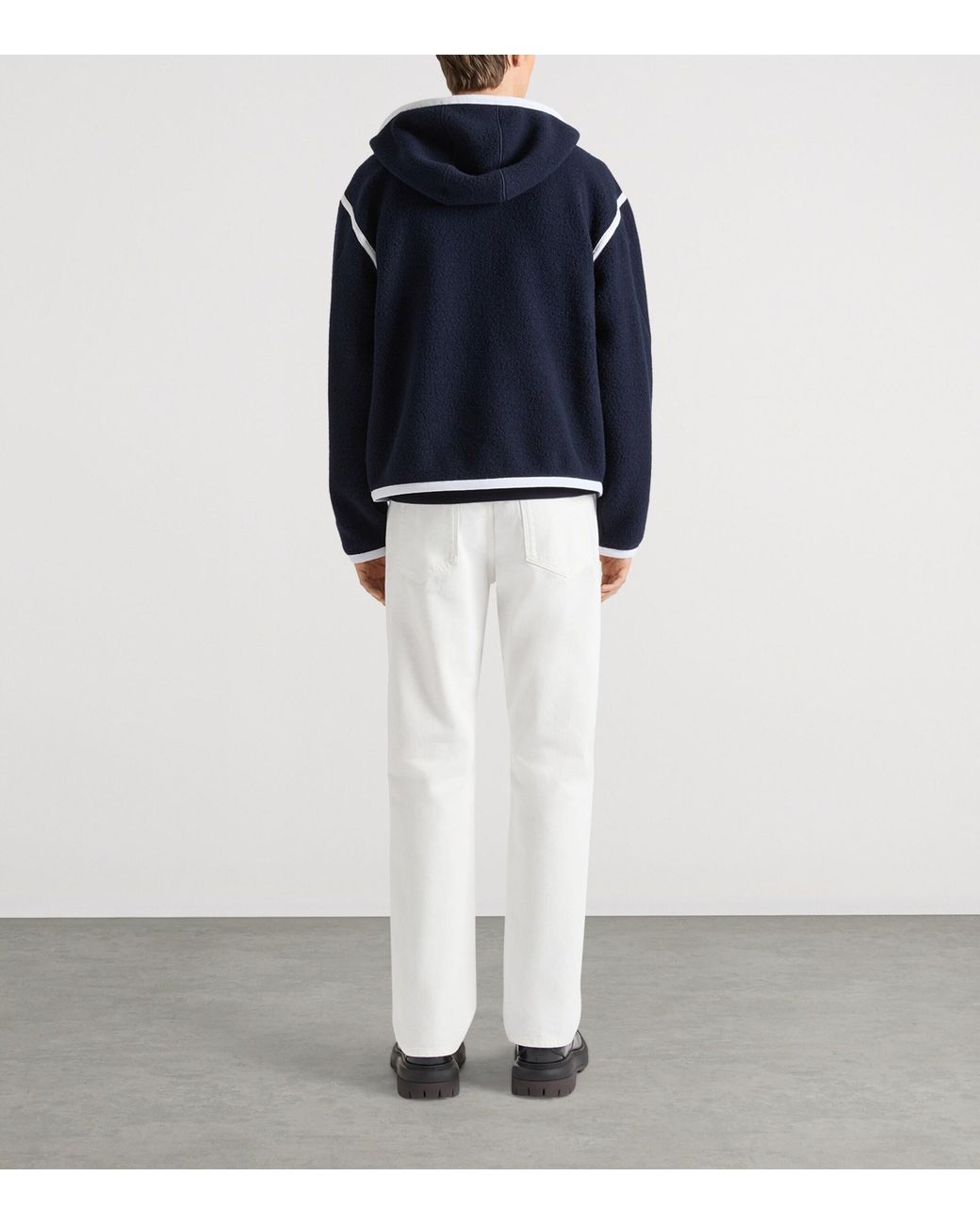 Givenchy Blue Wool Zip-Up Hoodie for men