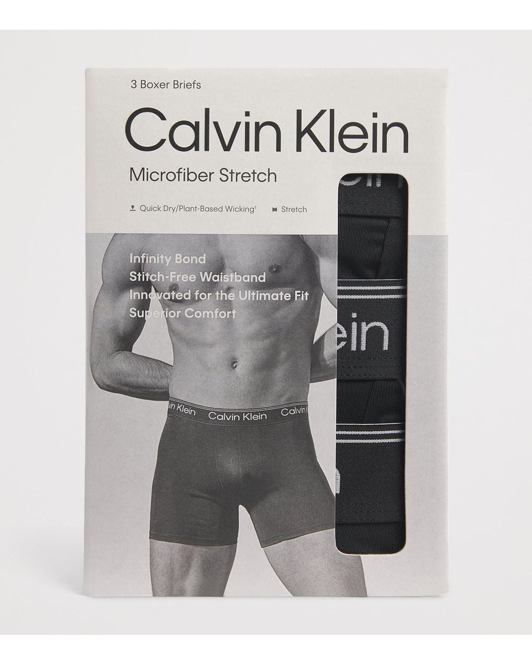 Calvin Klein Black Microfiber-Stretch Boxer Briefs for men