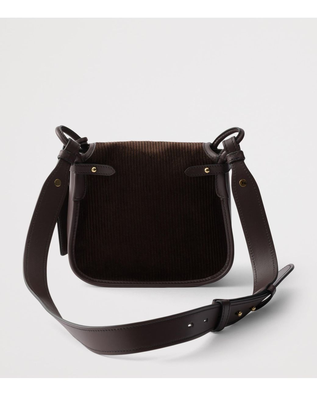 Prada Black Mini Leather And Corduroy Corsaire Shoulder Bag
