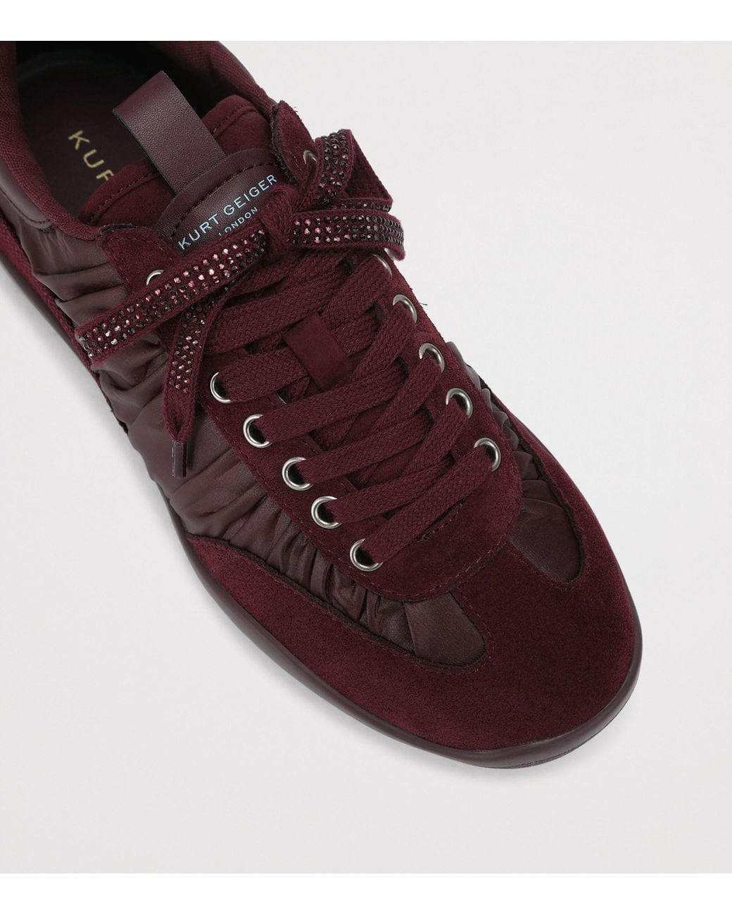 Kurt Geiger Brown Satin Sterling Sneakers