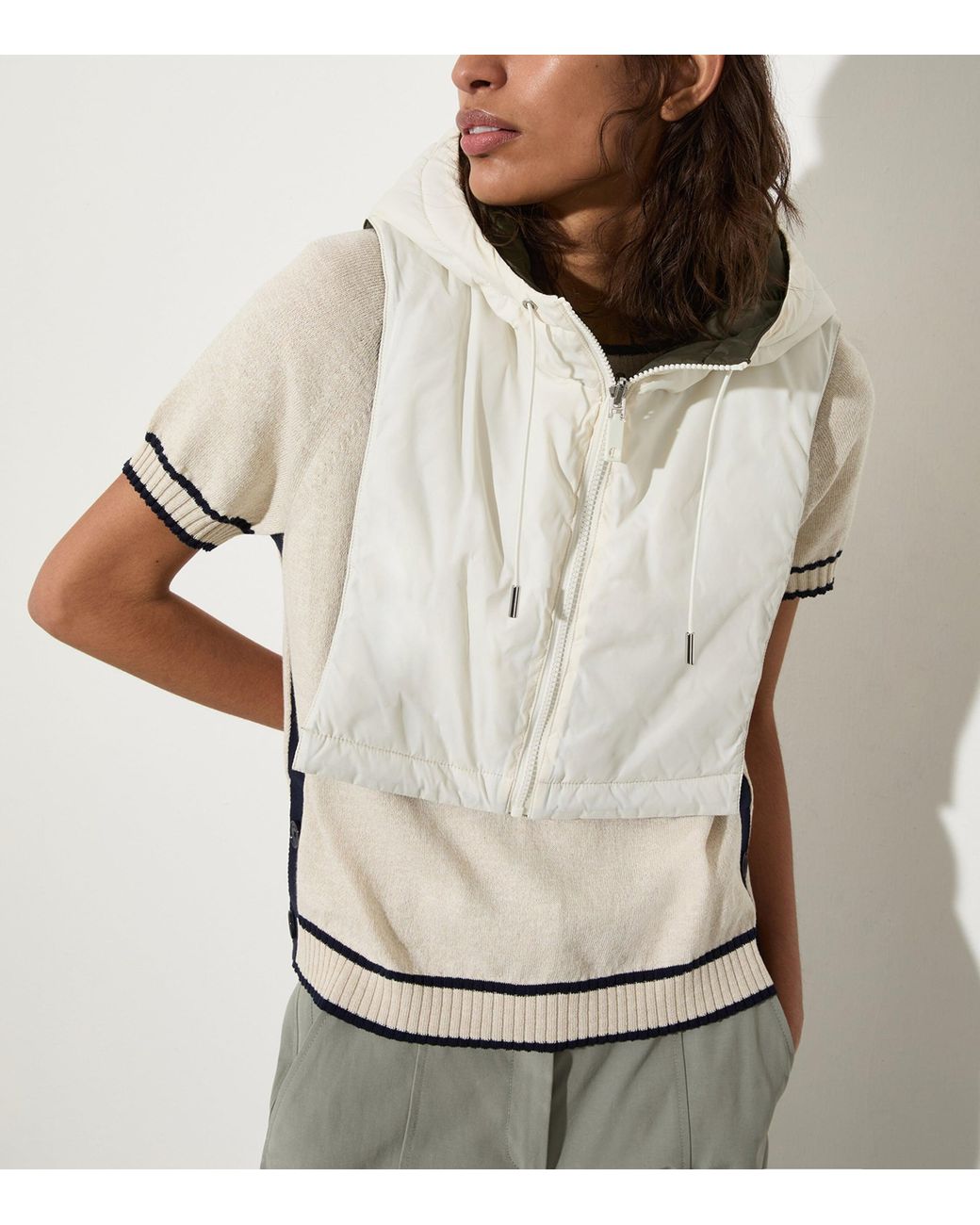 MAX&Co. White Reversible Gilet