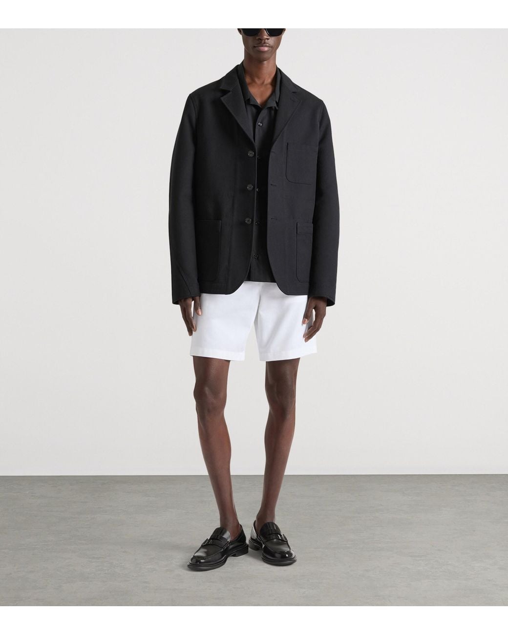Givenchy Black Cotton Deconstructed Blazer for men