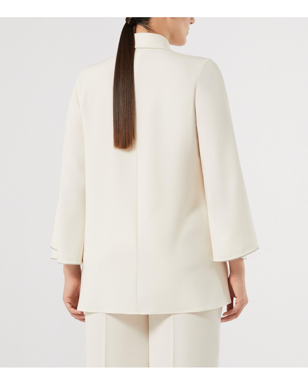 Marina Rinaldi Natural Embellished Belted Blazer