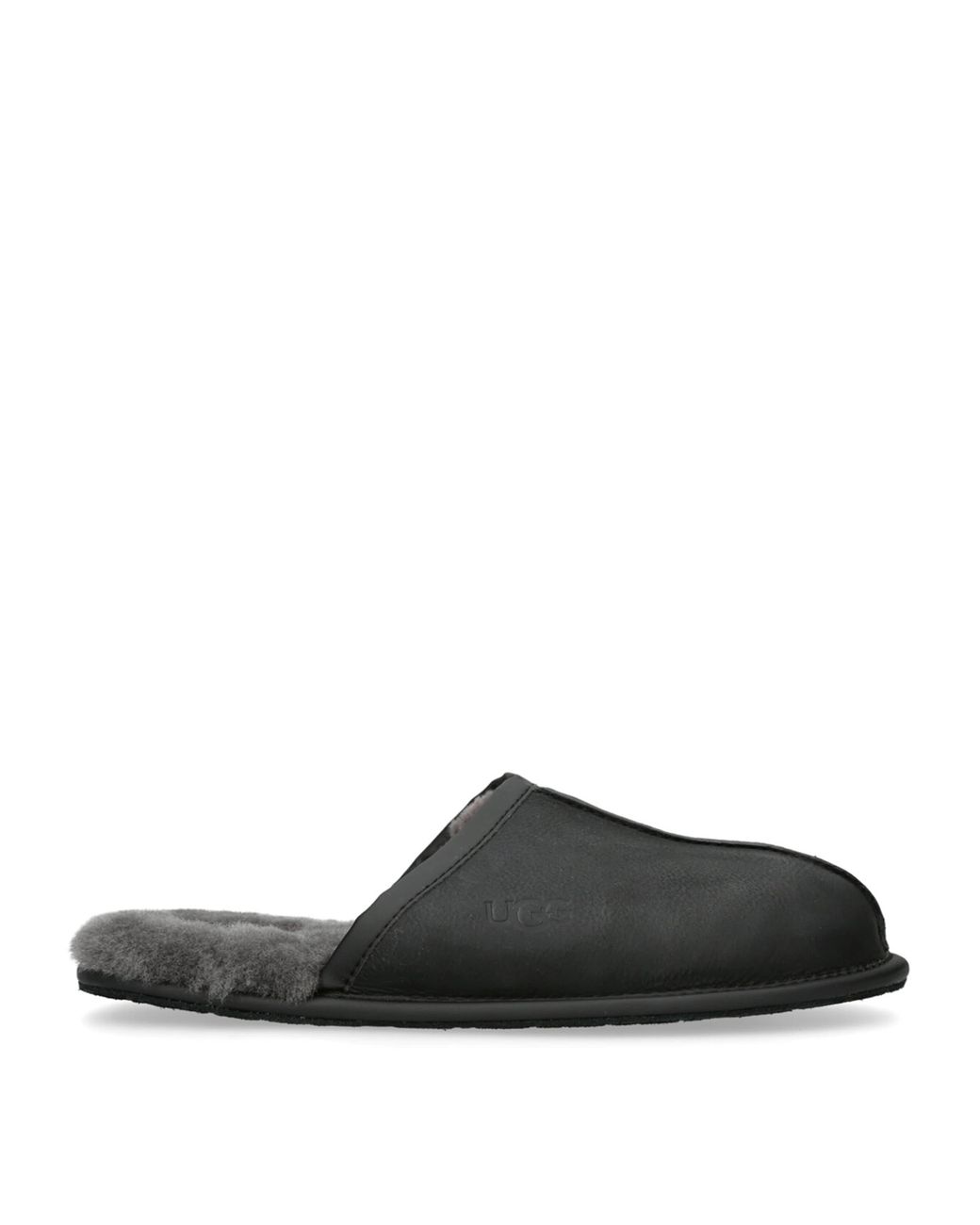 Ugg Black Scuff Grained Leather Slipper for men