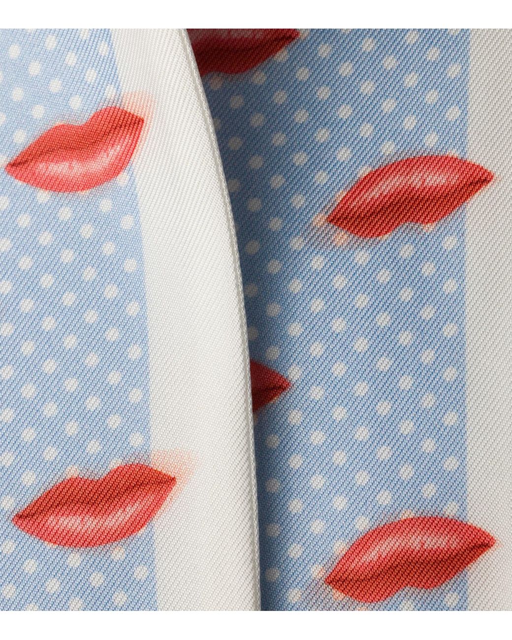 Prada White Silk Printed Skinny Scarf