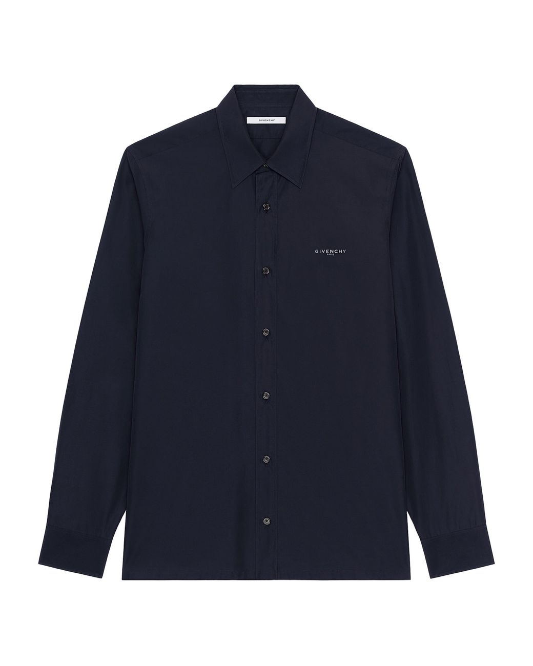 Givenchy Blue Cotton Poplin Logo Shirt for men