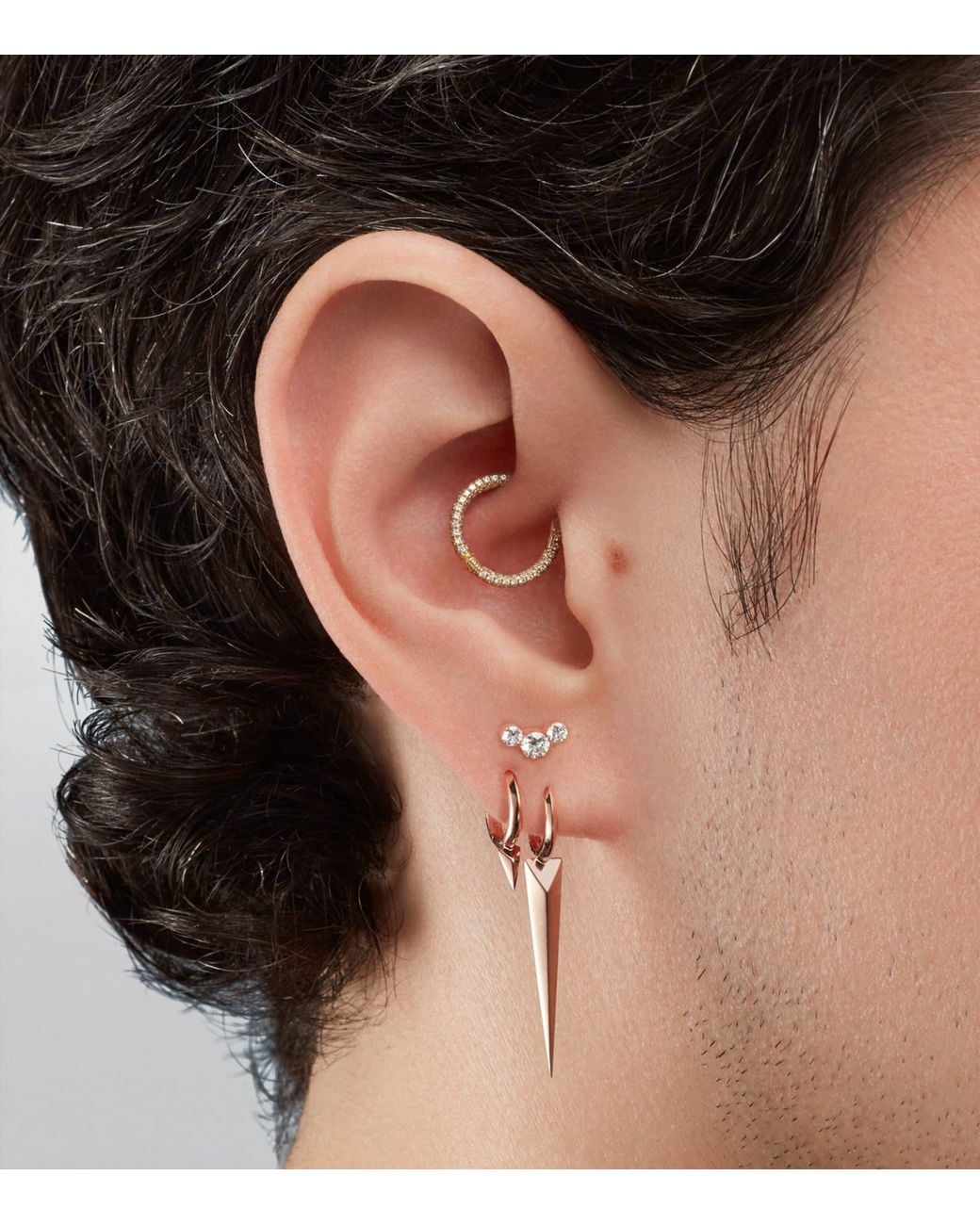 Maria Tash Metallic Faceted Grand Spike Hoop Earring