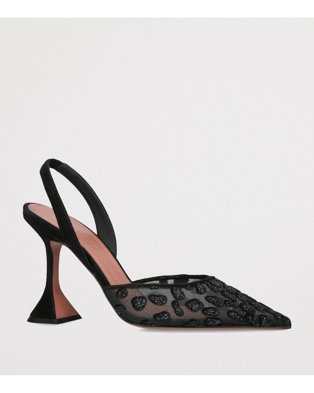AMINA MUADDI Black Mesh Holli Slingback Pumps 95