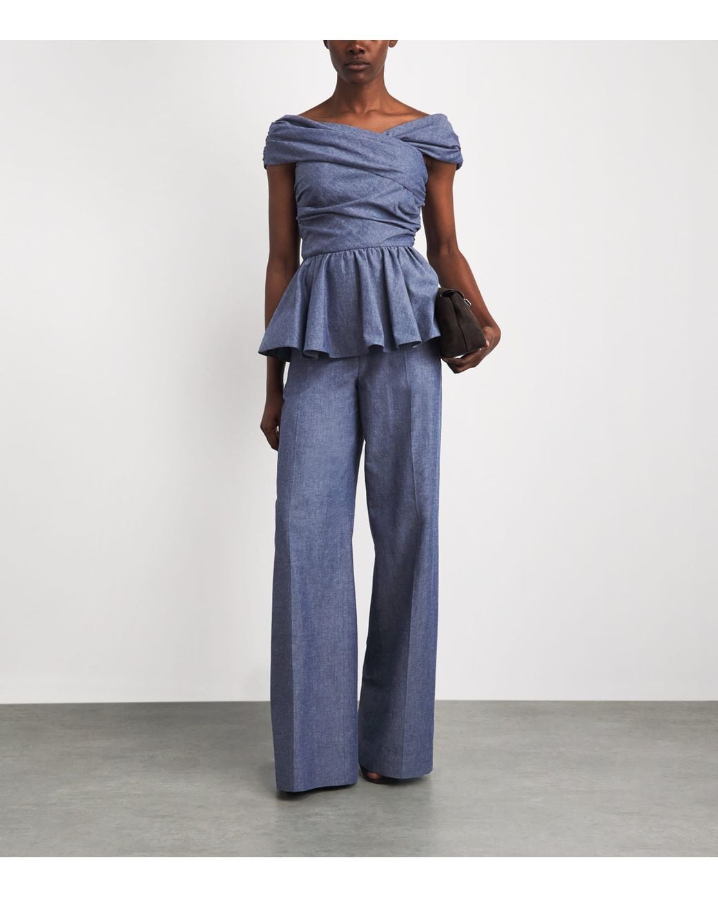 Safiyaa Blue Chambray Touca Trousers