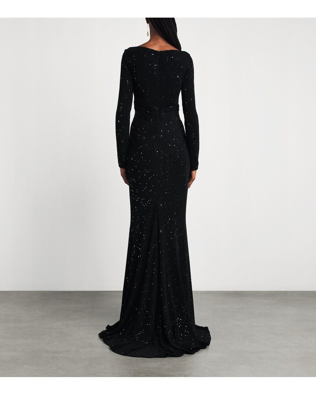 Talbot Runhof Black Embellished Spectrum Gown