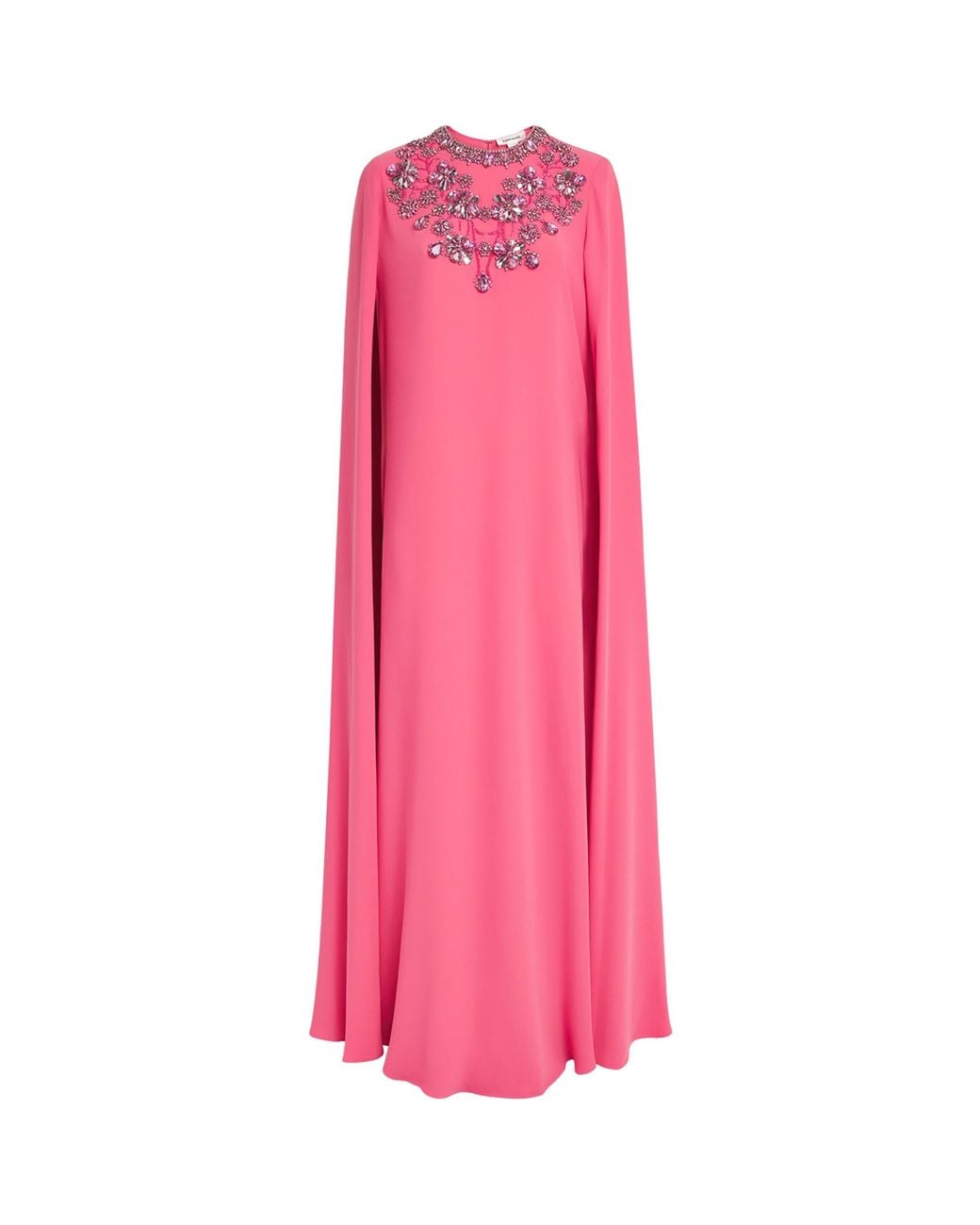 Zuhair Murad Pink Cady Embellished Cape Gown