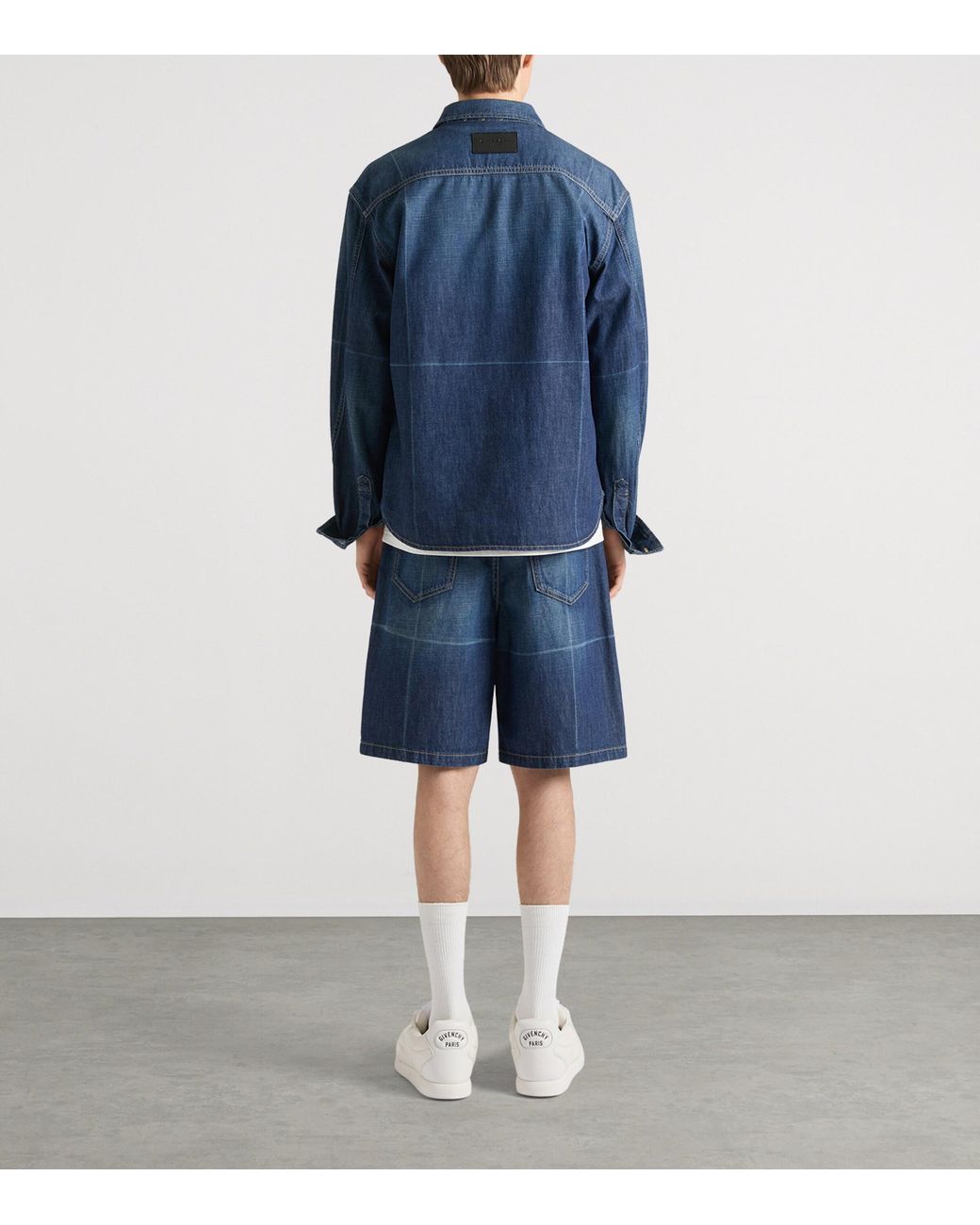 Givenchy Blue Folded-Effect Denim Shirt for men