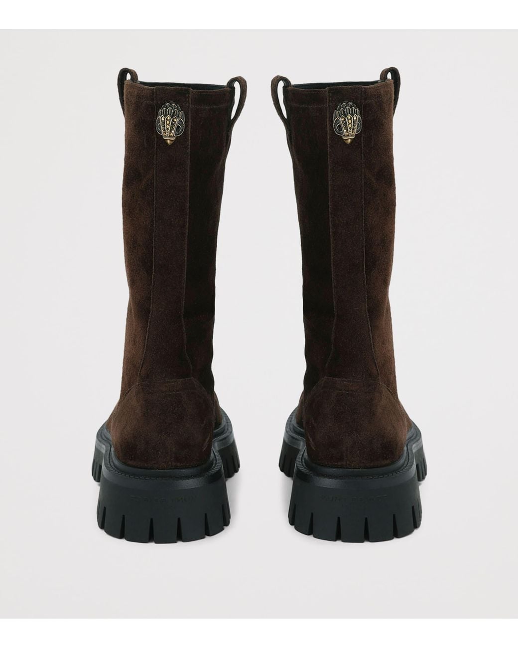 Kurt Geiger Black Suede Kingly Biker Boots