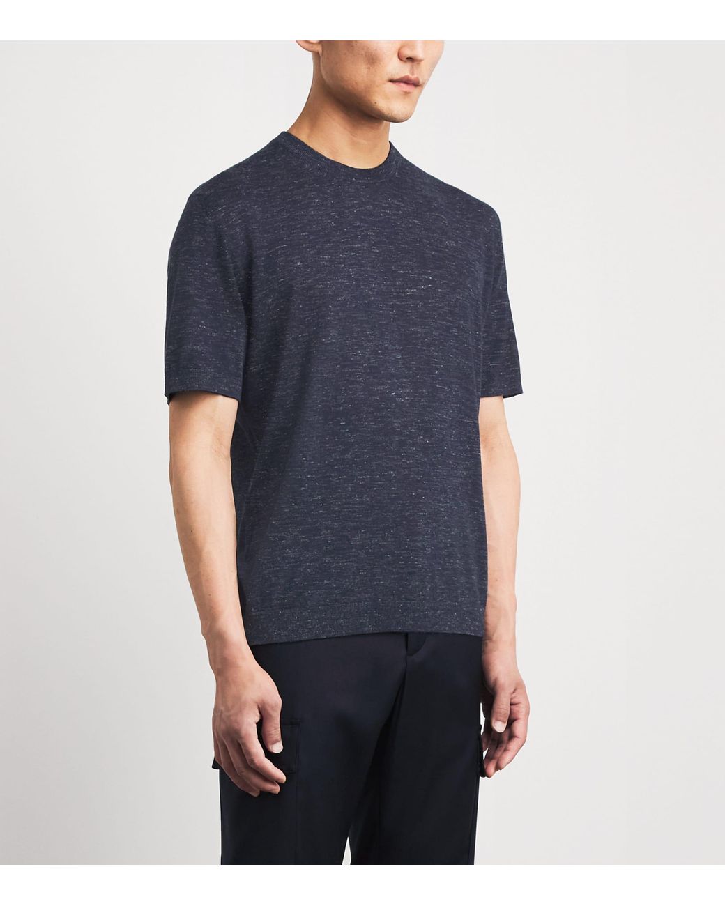 Paul & Shark Blue Silk-Cashmere-Linen T-Shirt for men