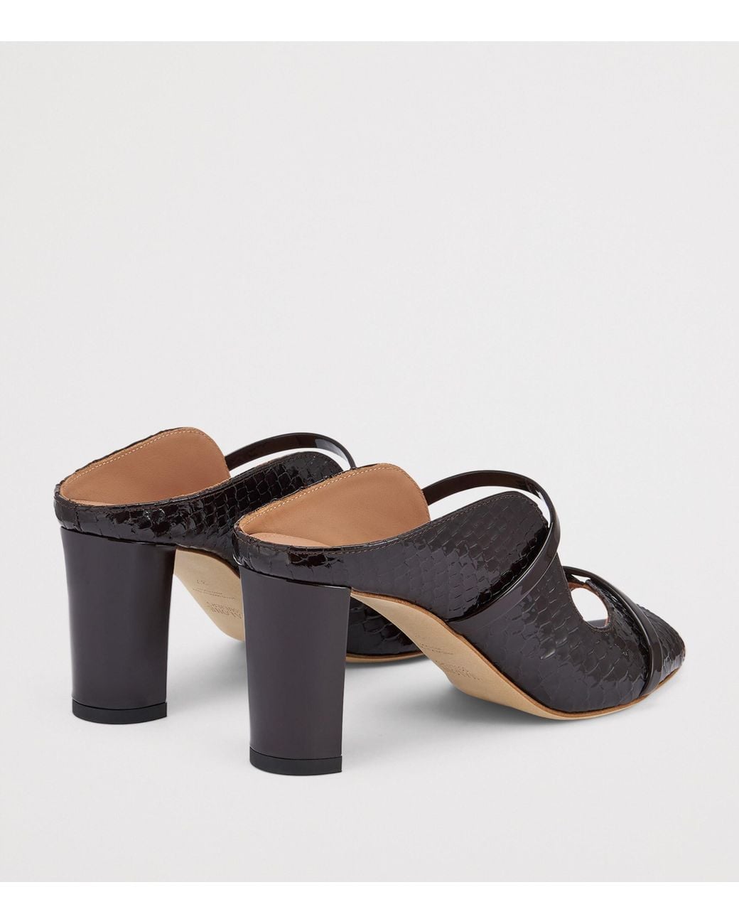 Malone Souliers Black Patent Leather Norah Heeled Sandals 70