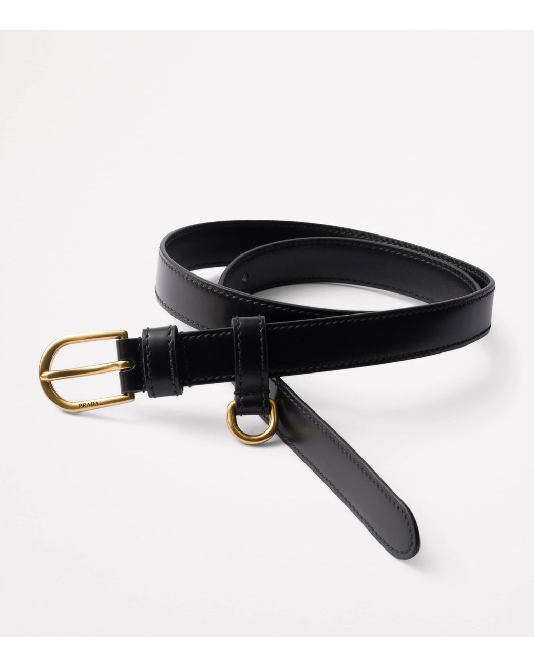 Prada Black Calf Leather Belt
