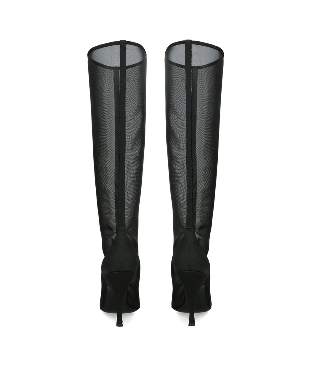 Alaïa Black Mesh Heeled Knee Boots 100