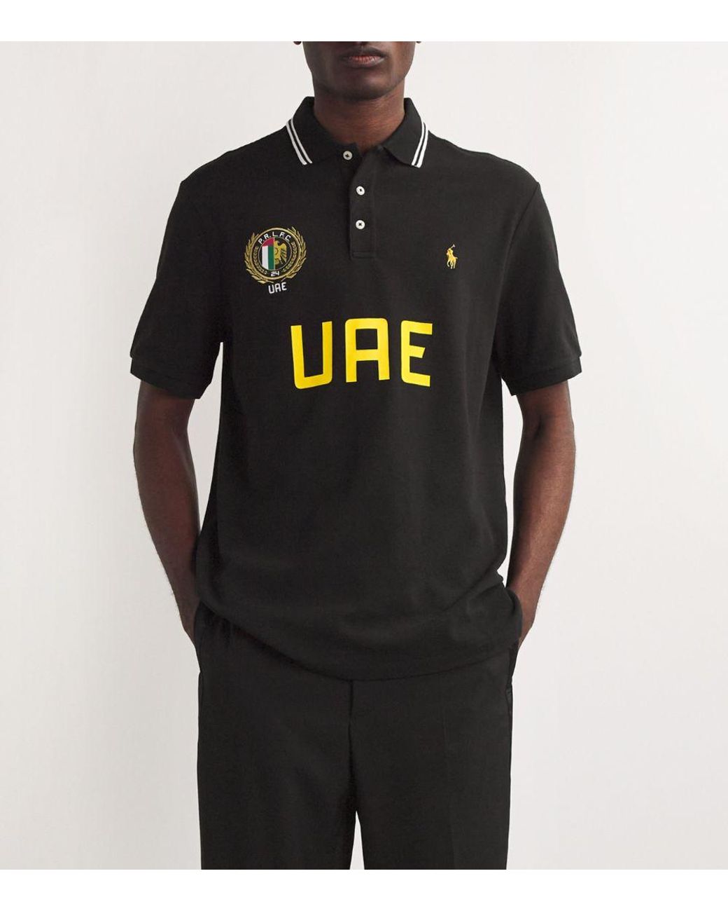 Polo Ralph Lauren Cotton Uae Polo Shirt in Black for Men Lyst UK