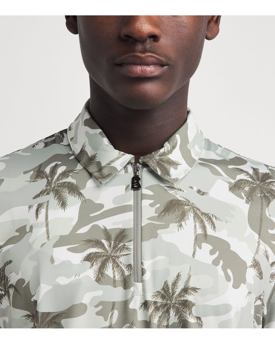 Bogner White Palm Print Taron Polo Shirt for men