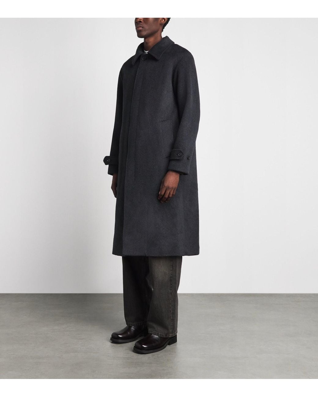 NN07 Black Wool-Blend Gibson Coat for men