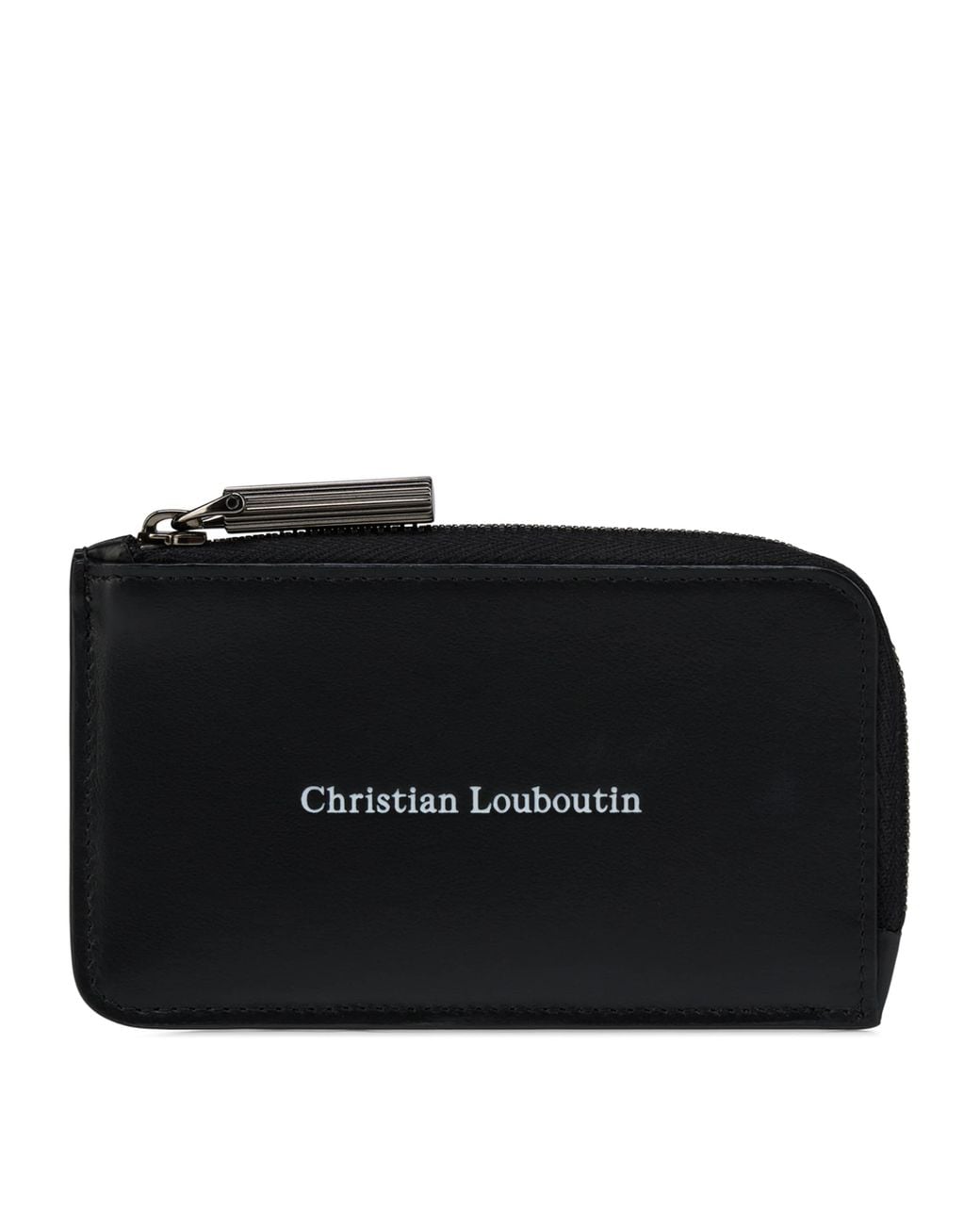 Christian Louboutin Black Canopy Leather Zipped Card Holder for men