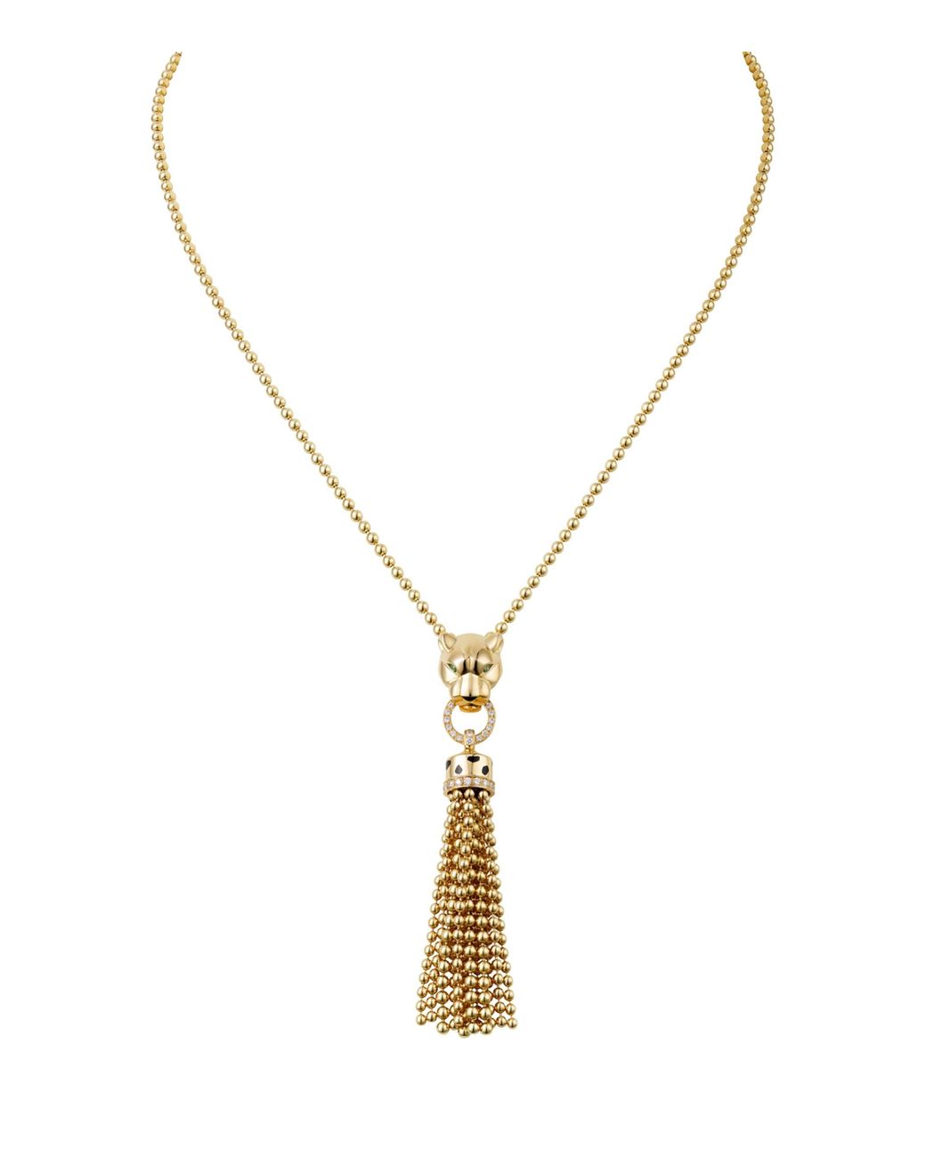 Cartier Metallic Diamond, Tsavorite And Onyx Panthère De Necklace